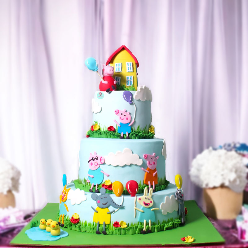 Three-Tier-Peppa-Pig-Cake